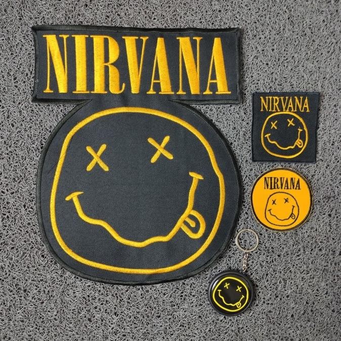 

=+=+=+] Patch Bordir Jahit Kualitas Premium Emblem Bordir Nirvana Bulat kotak