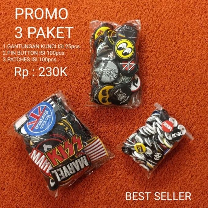 

+%+%+%] PROMO MURAH/[ISI 100PCS]/PIN/PATCH/GANCI/STICKER/BISA CUSTOM/BORDIR
