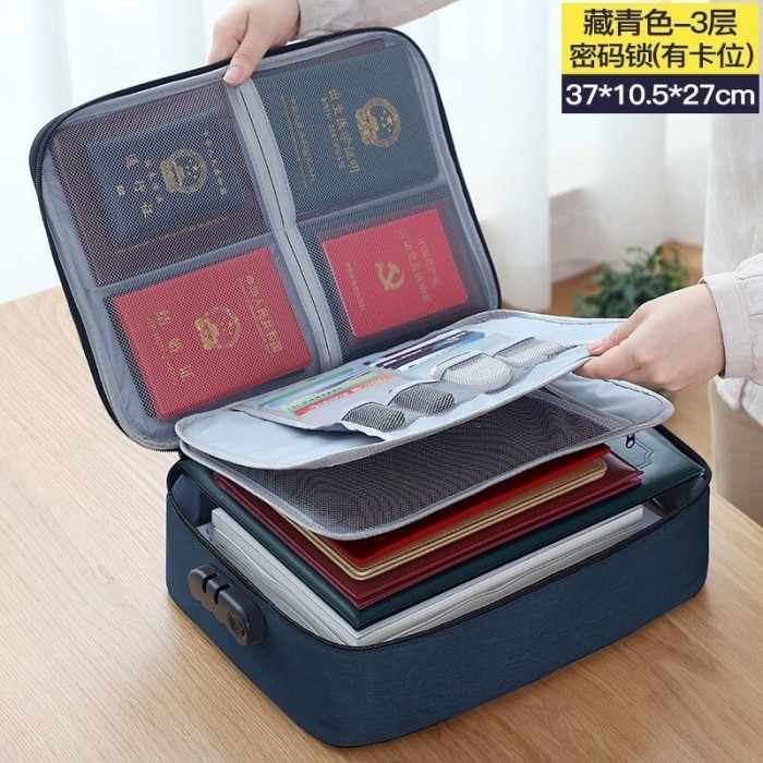 

KHUSUS GRAB! Tas Dokumen Travel Bag Document Storage Box with Safety Number Lock