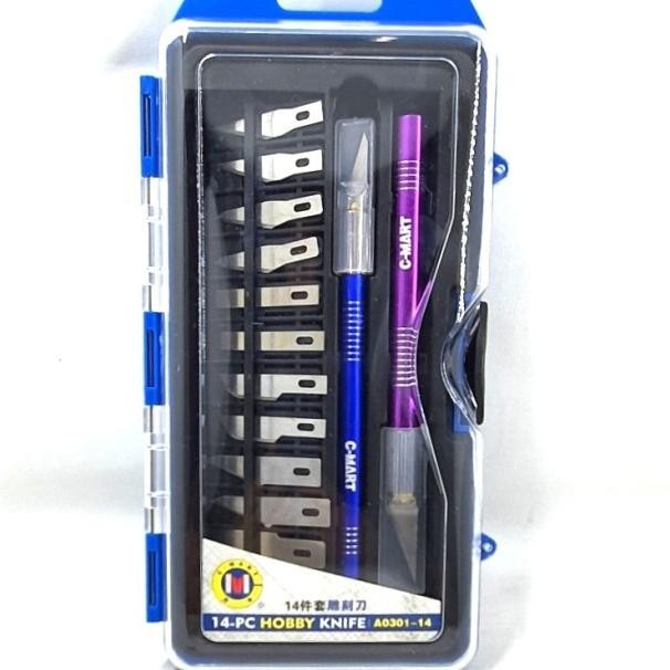 

Cmart Cutter Pisau Ukir Hobby Knife Set 14 Pcs Sk5 Ni Kit