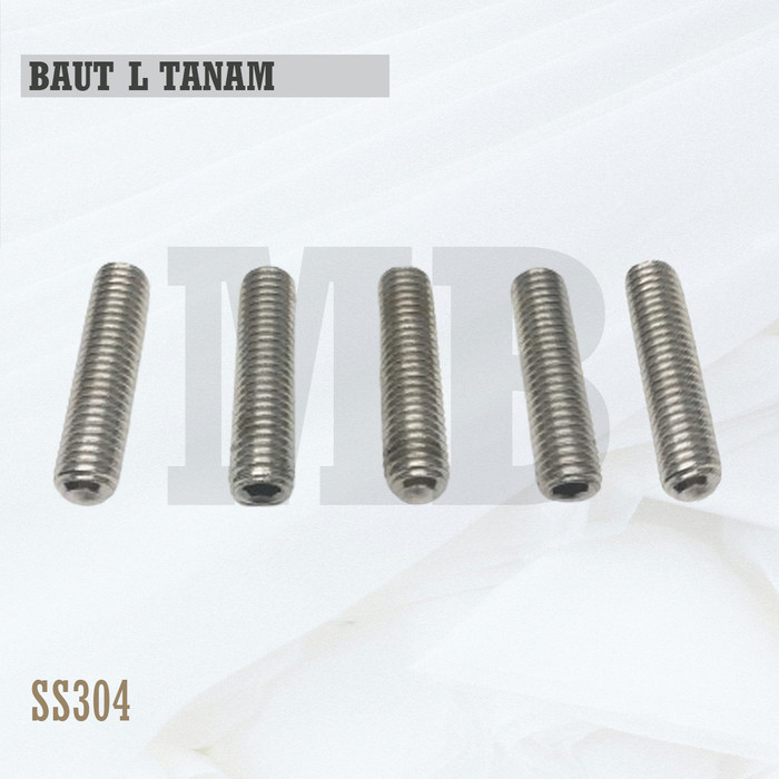Baut L Tanam M8X35 / L Set 8X35 / Baut Tanam L M8 X 35 / L Set 8 X 35  - Socket Set Screw Stainless 