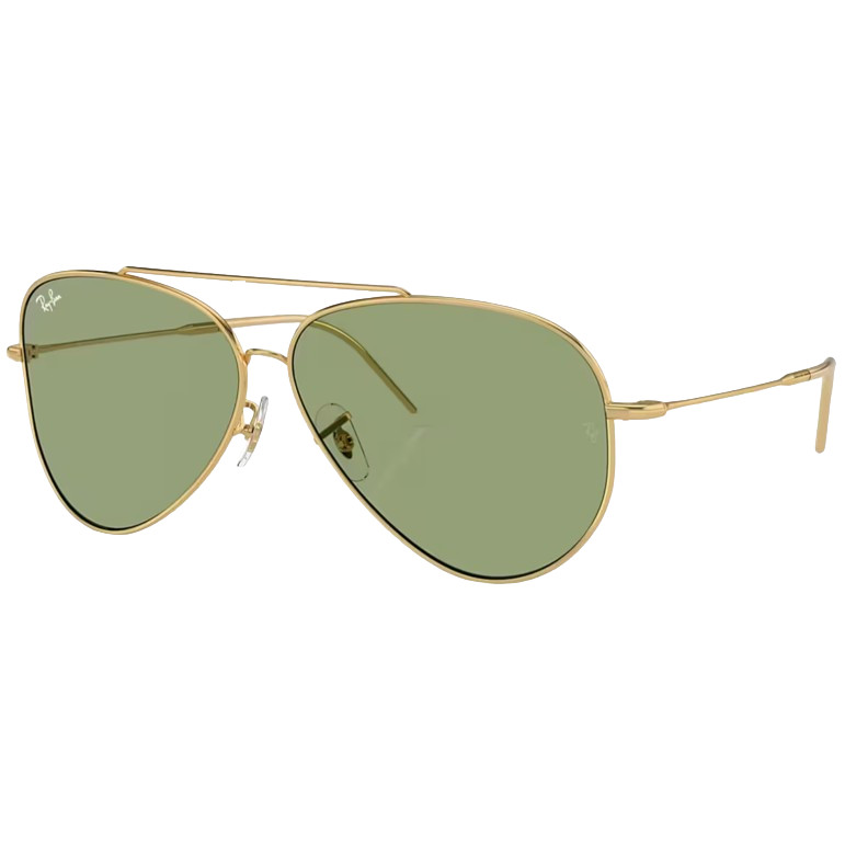 Ray-Ban Sunglass Aviator Reverse RB R0101S 001/82 62 Gold w/ Green