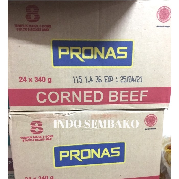 

Pronas Kornet Daging Sapi 340G Dus / Pronas Corned Beef Karton New