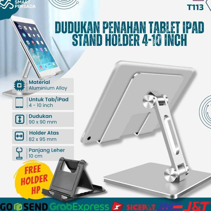 Stand Tablet Aluminium Holder Dudukan Ipad Desktop Pos Meja Kasir 10