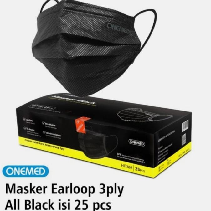 

@@@@] masker onemed black 3ply isi 25 pcs