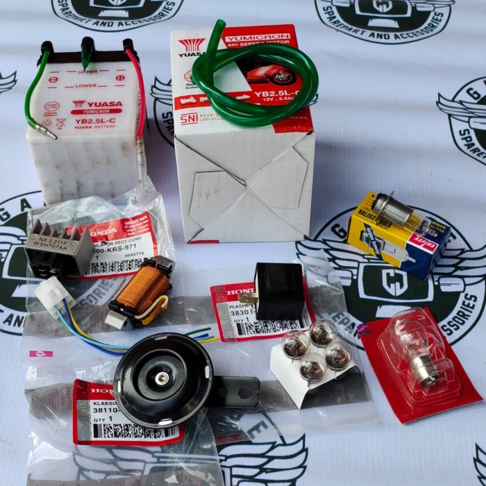 Rangkaian Lampu Honda win 12volt SET AKI 12Volt YUASA TINGGAL PASANG