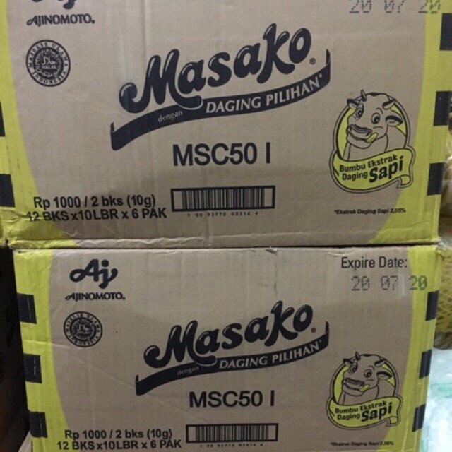 

Masako Ayam Dus / Masako Sapi Dus / Masako Karton ( 12Bks X 10Lbr X 6) Terbaik