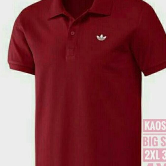 KAOS PRIA KERAH POLO GEDE BIG ADIDAS MAROON SIZE XXL XXXL XXXXLMURAH