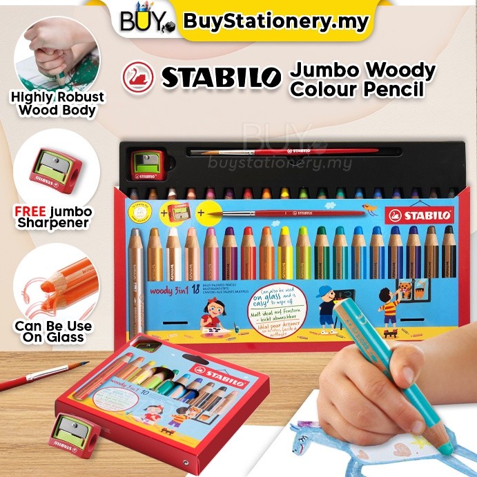 

Set Pensil Warna Air Jumbo Stabilo Woody 3in1 untuk Anak + Rautan + Kuas - (Kotak) Pensil Warna |gknAfEf5|