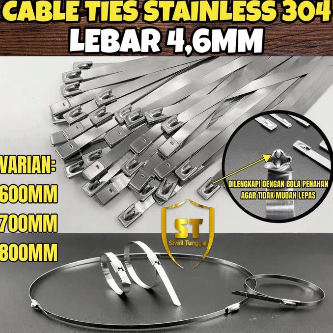 

we-53 KABEL TIES LEBAR 4,6MM STAINLESS 304 PANJANG 60/70/80CM TALI PENGIKAT Hemat