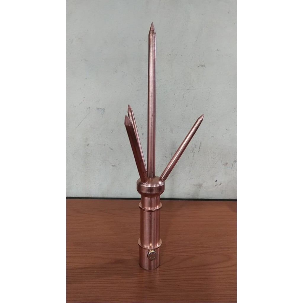 Terbaru Penangkal Petir Trisula Tembaga Kuningan 3/4 Tombak Anti Petir