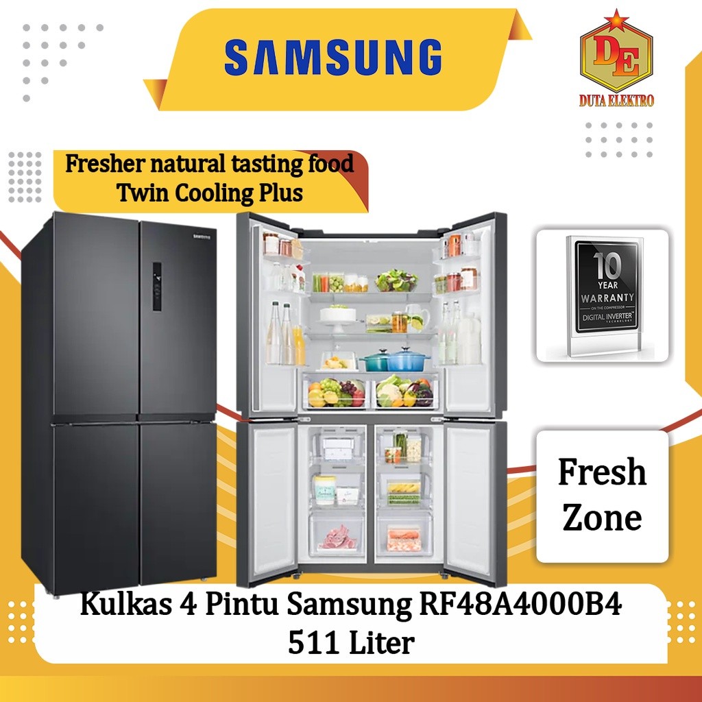 Kulkas 4 Pintu Samsung RF 48 A4000B4 511 Liter