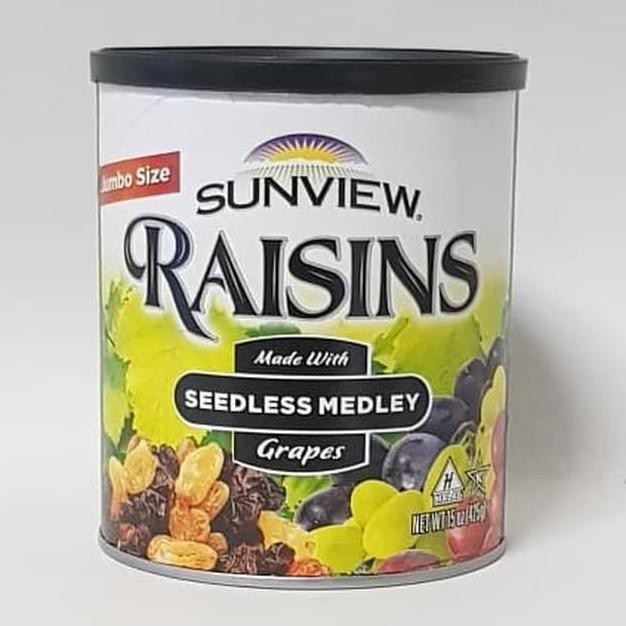 

Raisins Sunview Seedless Medley Kiss Campur Usa 425 Gram