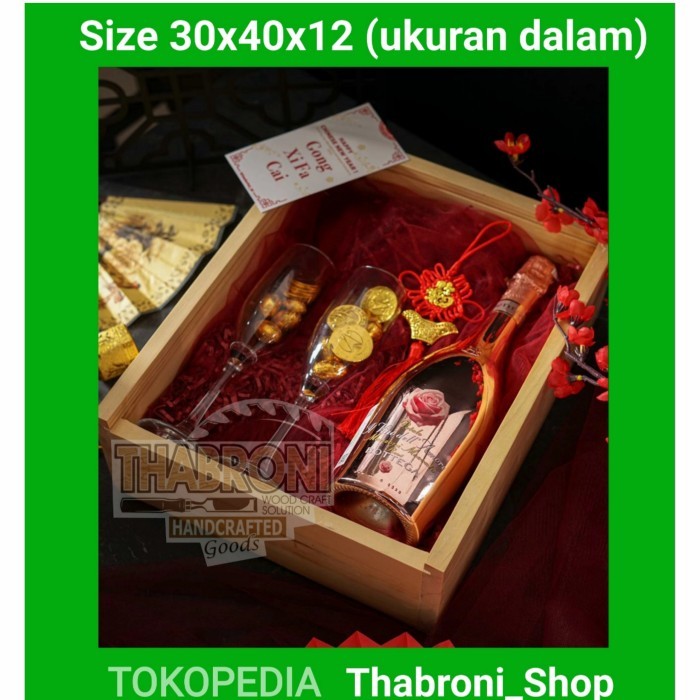 

Gift Box Akrilik Acrylic Kotak Kue Kayu Serbaguna Kotak Hadiah Kayu