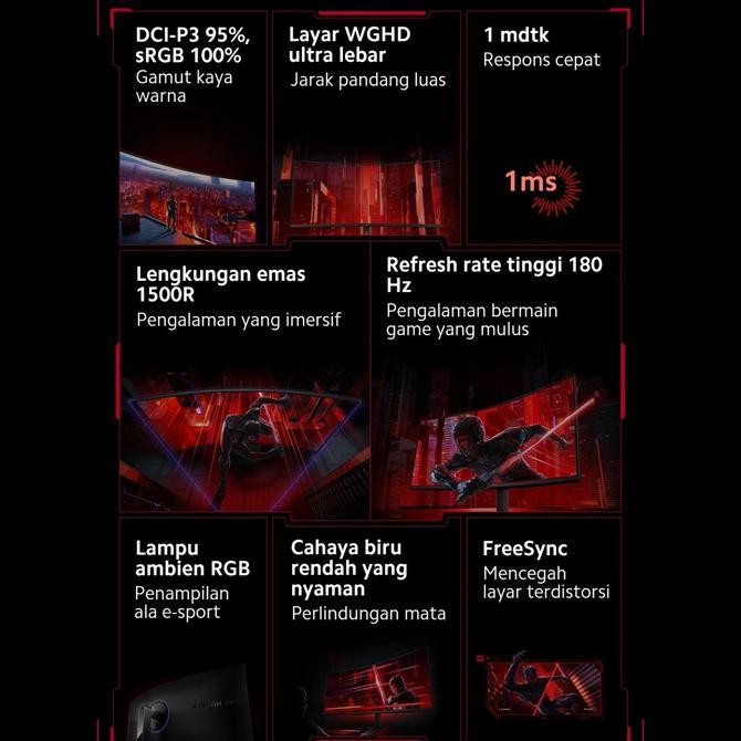 NEW Xiaomi Mi Monitor 34 Inch G34WQi WQHD Ultrawide 180Hz Curved Gaming Monitor