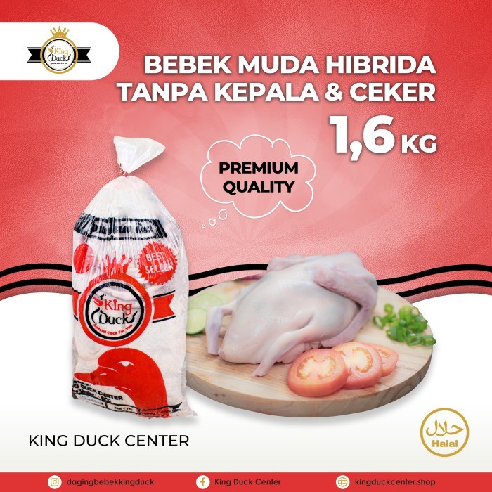 

Bebek ( Daging Hibrida) Bossbebek Kingduck Tanpa Kepala 1,6 Kg