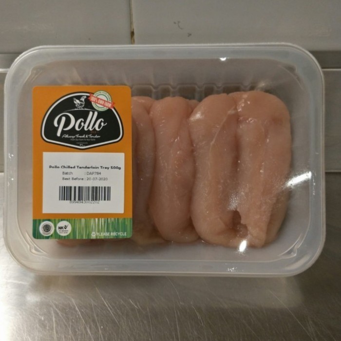 

Pollo Chicken Ayam Fillet Tenderloin Tray Chilled 500 Gr