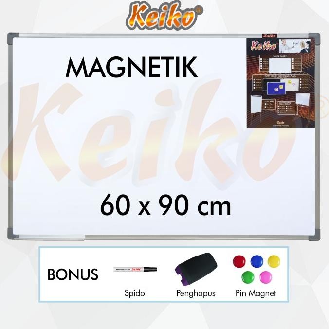 

TERMURAH - Papan Tulis Whiteboard Gantung Magnet Single Face Keiko 60 x 90 cm