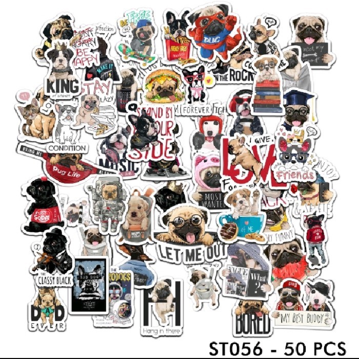 

sticker motif hewan anjing dog fashion dekorasi hiasan vintage hp/tablet/laptop/mobil/helm/jurnal anti air waterproof