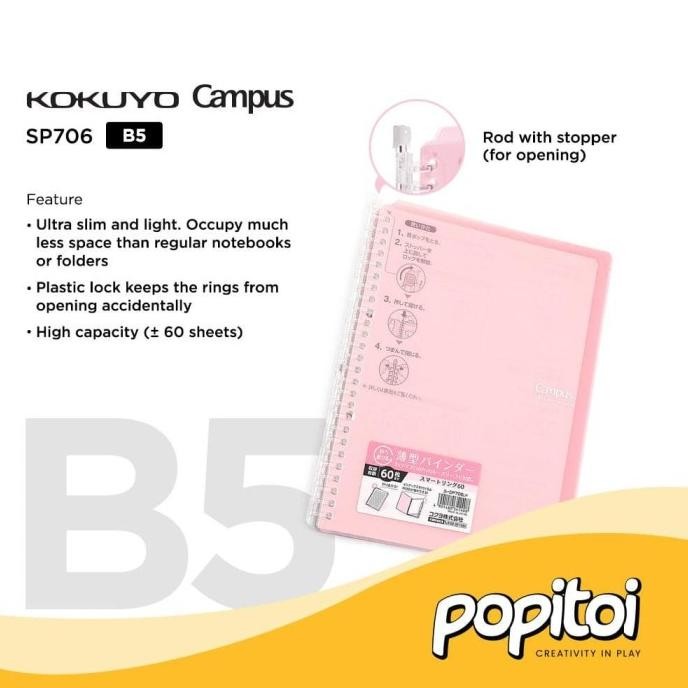

BEBAS ONGKIR - KOKUYO Campus Smart Ring Loose Leaf Binder B5 Folder High Capacity