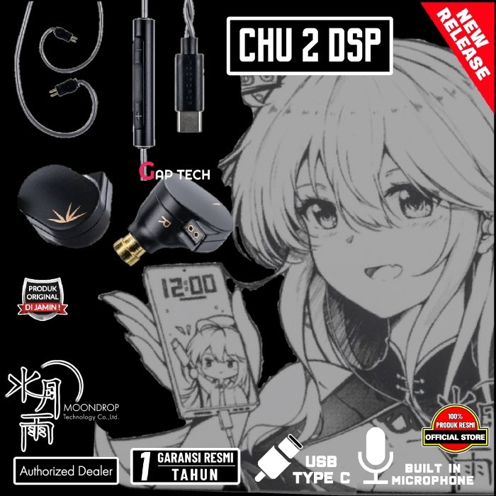 Moondrop Chu II / Chu 2 DSP Type C + Mic In Ear Monitor Earphone / iem