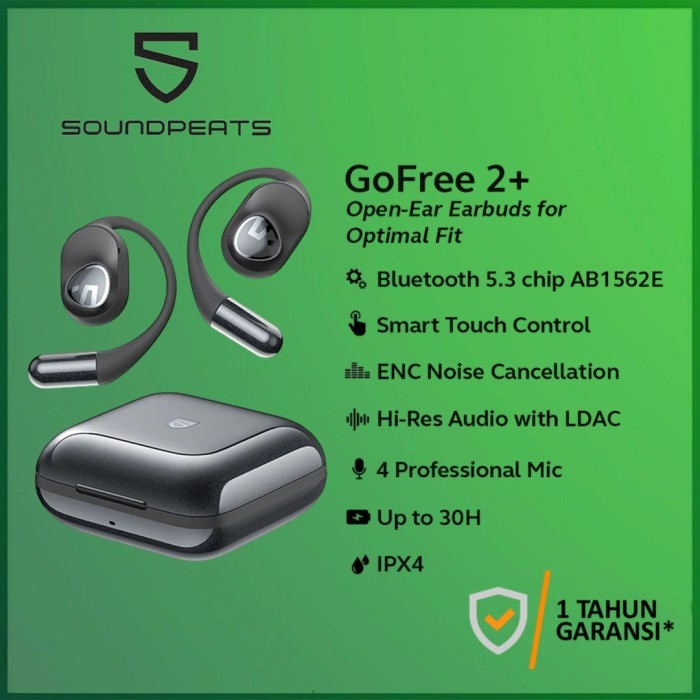 SoundPEATS GoFree 2+ Open-Ear Earbuds for Optimal Fit Go Free 2+ 2 Plus GoFree2