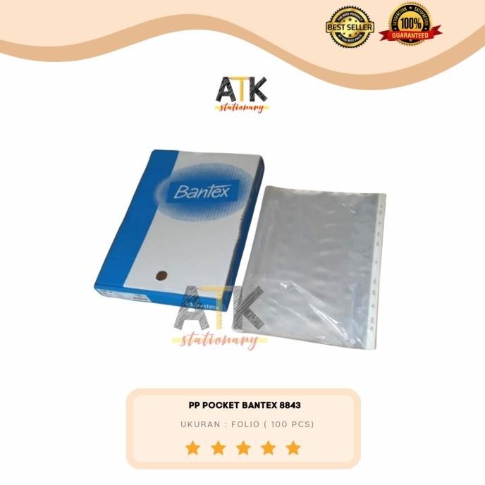 

TERMURAH - Plastik PP Pocket File Folio Bantex 8843 F4 Isi 100 Lembar atk