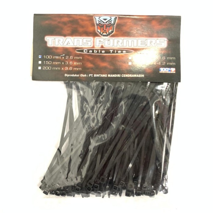 

Kabel Ties Tali Ties Cable Tali Srot Serot Pengikat 10Cm Transformers Barang Langka