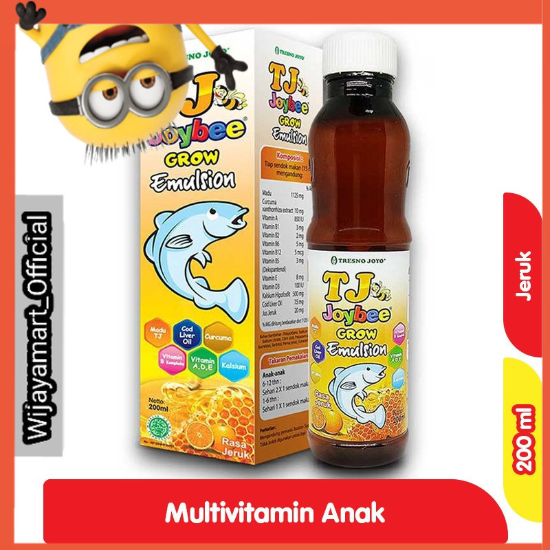 

Tresno Joyo TJ Joybee Grow Emulsion Multivitamin Nafsu Makan Anak Jeruk 200 ml