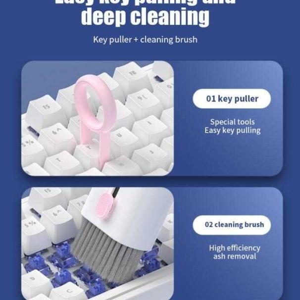 Sikat Pembersih Keyboard Folding Cleaning Brush Laptop 7 In 1 With Key