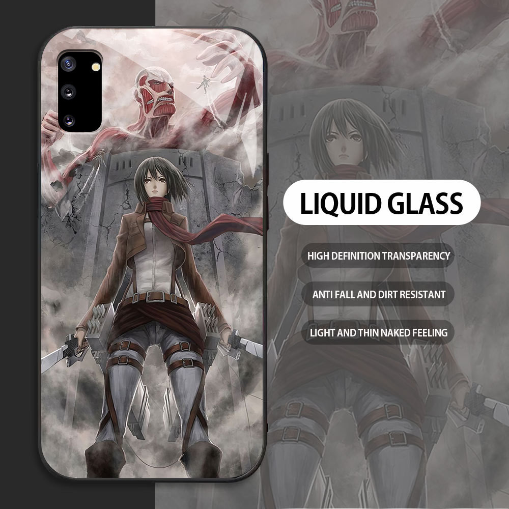 For Samsung Galaxy NOTE 9 10 Plus Pro Casing Skin Handphone  Attack on Titan Mikasa Ackerman Glass k