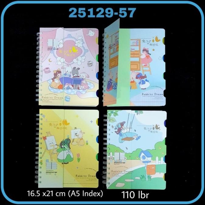 

Sale Buku Tulis Spiral Ring Catatan A5 Garis + Index Pembatas Ringbook