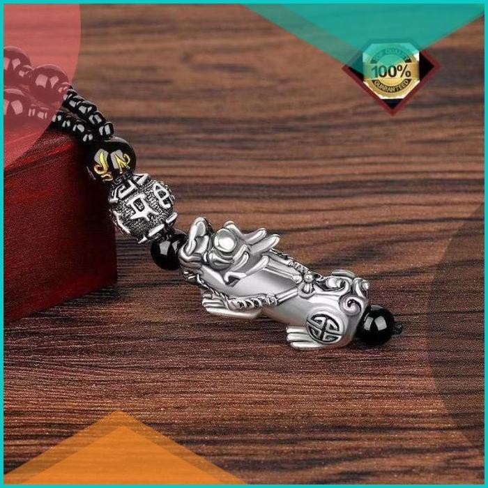 KALUNG KESEHATAN//KALUNG KEBERUNTUNGAN PIXIU BLACK OBSIDIAN FENG SHUI