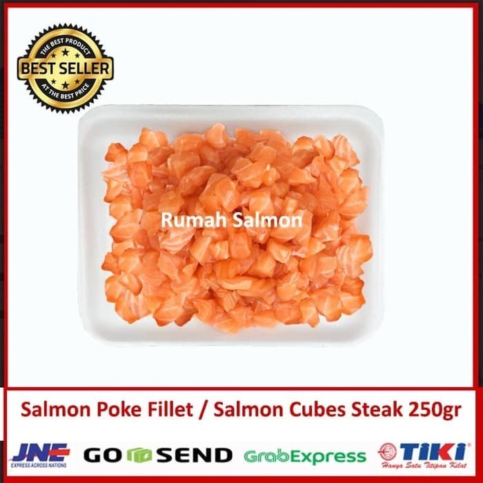 

Salmon Cut Poke Fillet / Salmon Cubes Steak 250Gr / Salmon Segar Fresh