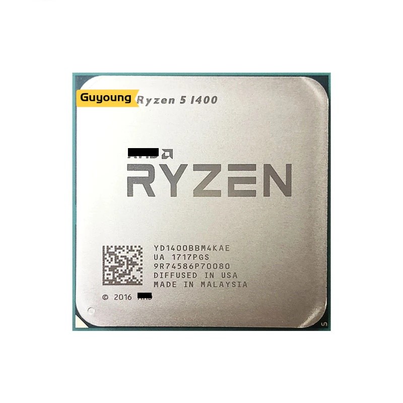 Ryzen 5 1400 R5 1400 3.2 GHz Bekas GAMING Zen 0.014 Quad-Core Eight-Thread CPU Processor YD1400BBM4K