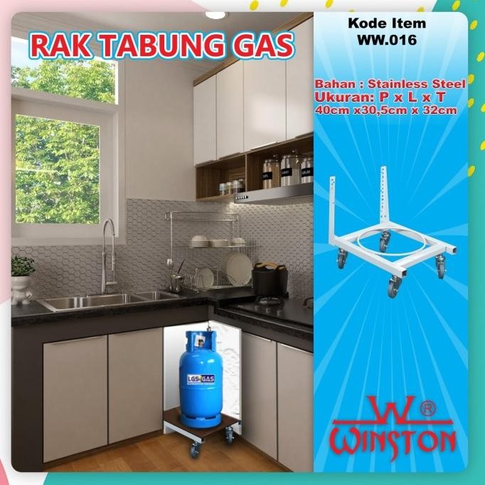 RAK RAIL GAS / Rak Gas Tatakan Serbaguna Roda Gas Rak Galon TARIK