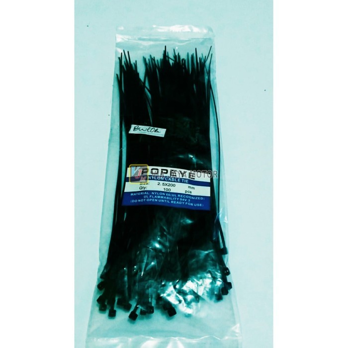 

Tali Ripet Kabel Ties 2.5 X 200 Mm 20 Cm 100 Pcs Hitam Elastis Termurah Langka
