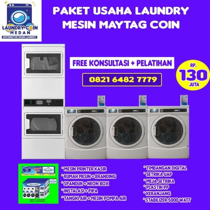 PAKET USAHA COIN LAUNDRY MESIN MAYTAG COIN//MESIN LAUNDRY MURAH//MEDAN