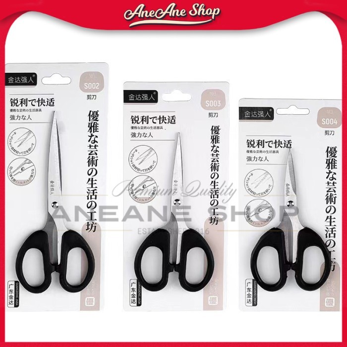 

Terbaru Gunting S002 Gunting Stainless Steel Pegangan Hitam Alat Tulis Kantor 100% ori