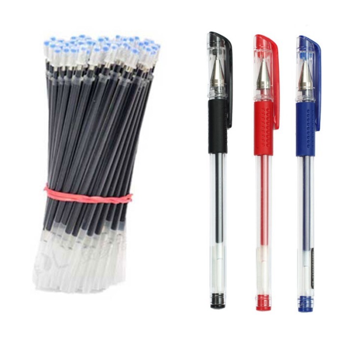 

Terbaru 23 Pcs/set Business Ballpoint Pen + Refill Set Black Blue Red Ink Gel Pen Bullet Tip 0.5mm