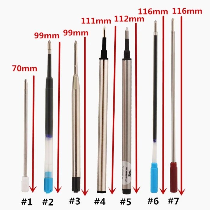 

Terbaru High quality universal 7 Type ink Refill Ballpoint pen Office School 100% ori