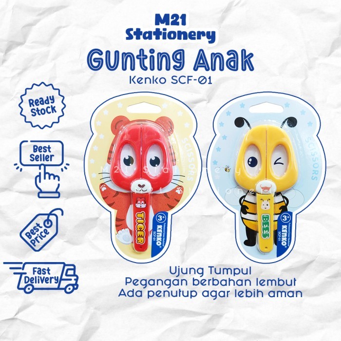 

Terbaru GUNTING ANAK KENKO SCF-01 / GUNTING AMAN UNTUK ANAK MINIMALIS SCF01 MOTIF LUCU ALAT POTONG