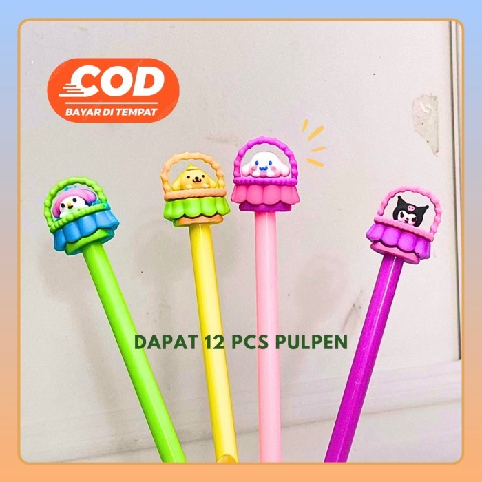 

Terbaru SELUSIN (12 PCS) PULPEN GEL KERANJANG SANRIO PGK-1546 CINNAMOROLL KUROMI MELODY PURIN PEN