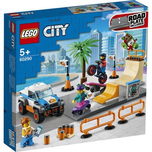 LEGO City-60290 Skate Park Set Building Toy Town Road Truck BMX Skater