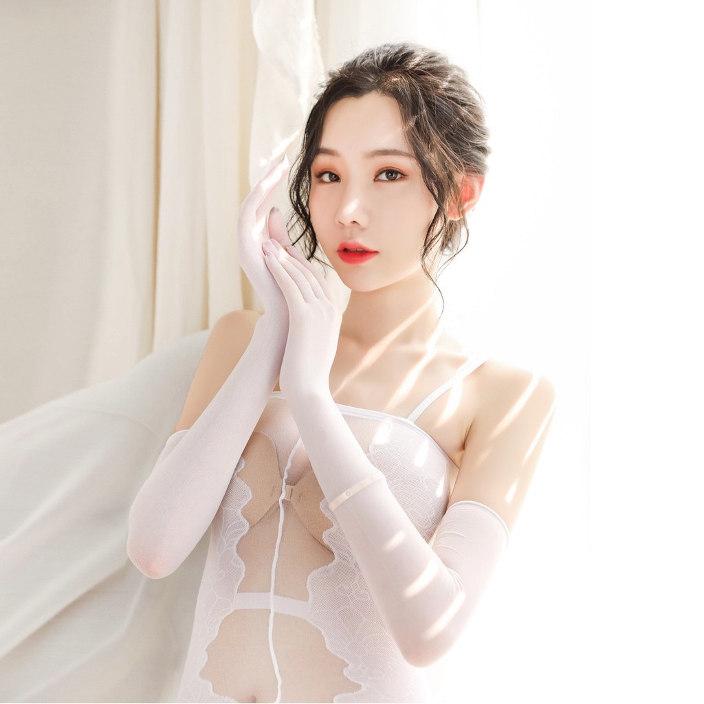 New Ice Silk Gloves Underwear Sexy Stockings Gloves Sun Protection Gloves Seamless Oversleeves ST02