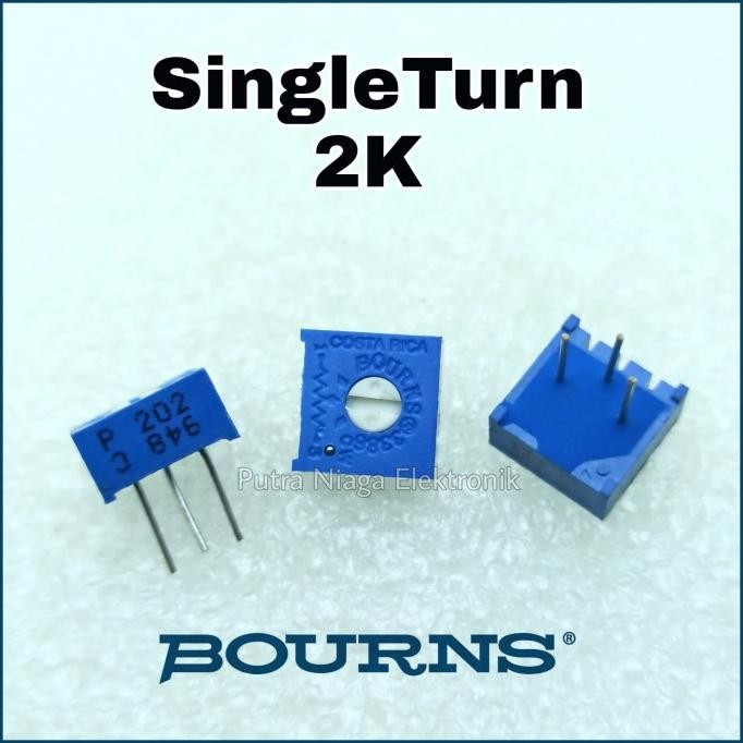 Diskon Singleturn Bourns 2K Original 3386 2000 ohm Trimpot VR Kode : 102 putr4n Berkualitas