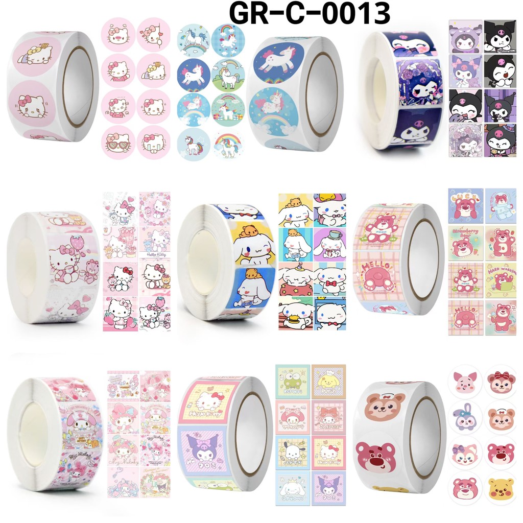

GR-C-0013 Stiker sticker cinnamoroll hellokitty kuromi lotso unicorn