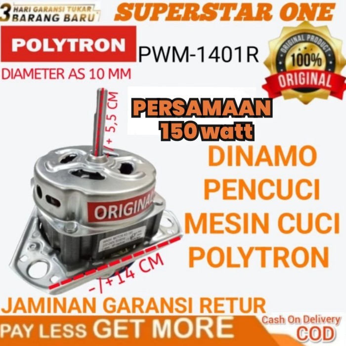 DINAMO WASH/PENCUCI MESIN CUCI POLYTRON PWM 1401 R MESIN CUCI 14 KG