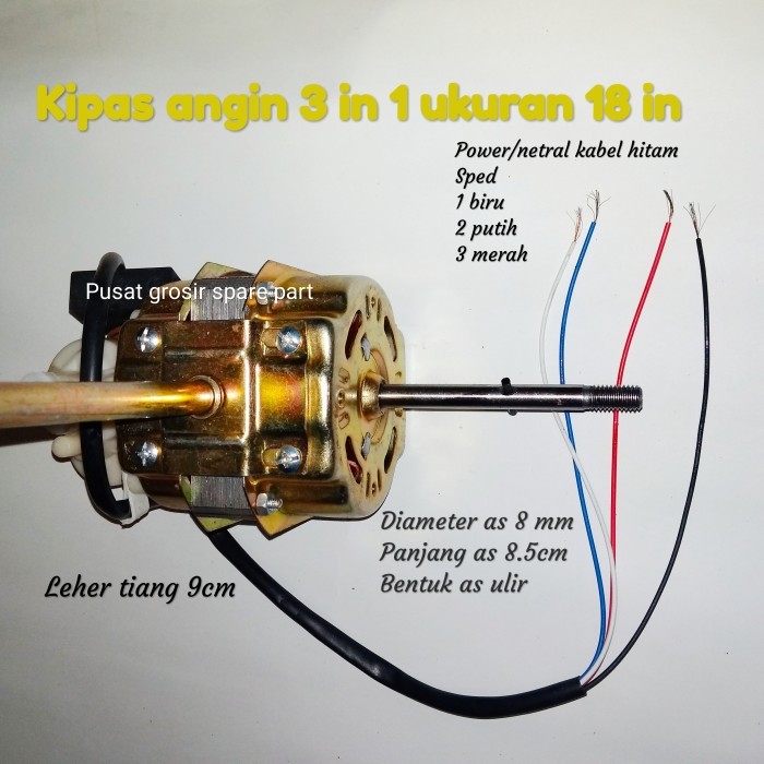 DINAMO KIPAS ANGIN 3 IN 1 GMS AOYAMA TORNADO TRISONIC MODEL ULIR 18 IN