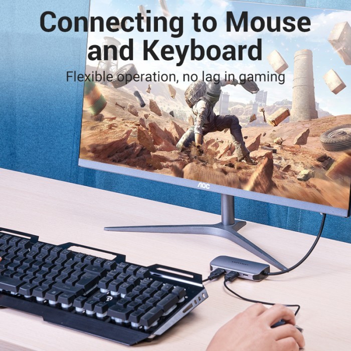 Vention Usb Hub Type-C To Type A Adapter Usb-C To Usb 3.0 With Pd